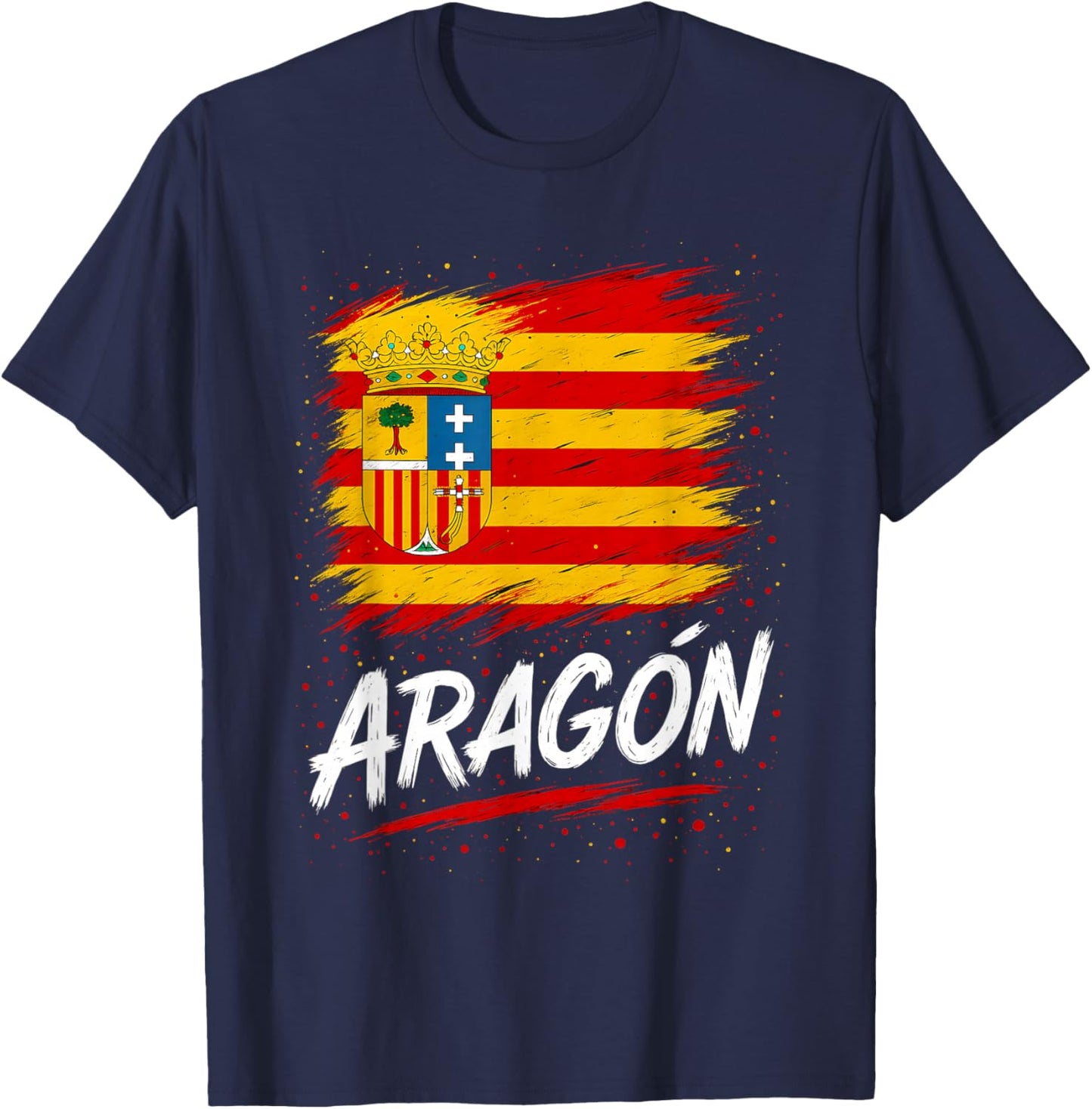 Aragon Flag Aragonese Pride T-Shirt - T-Shirt | Navy