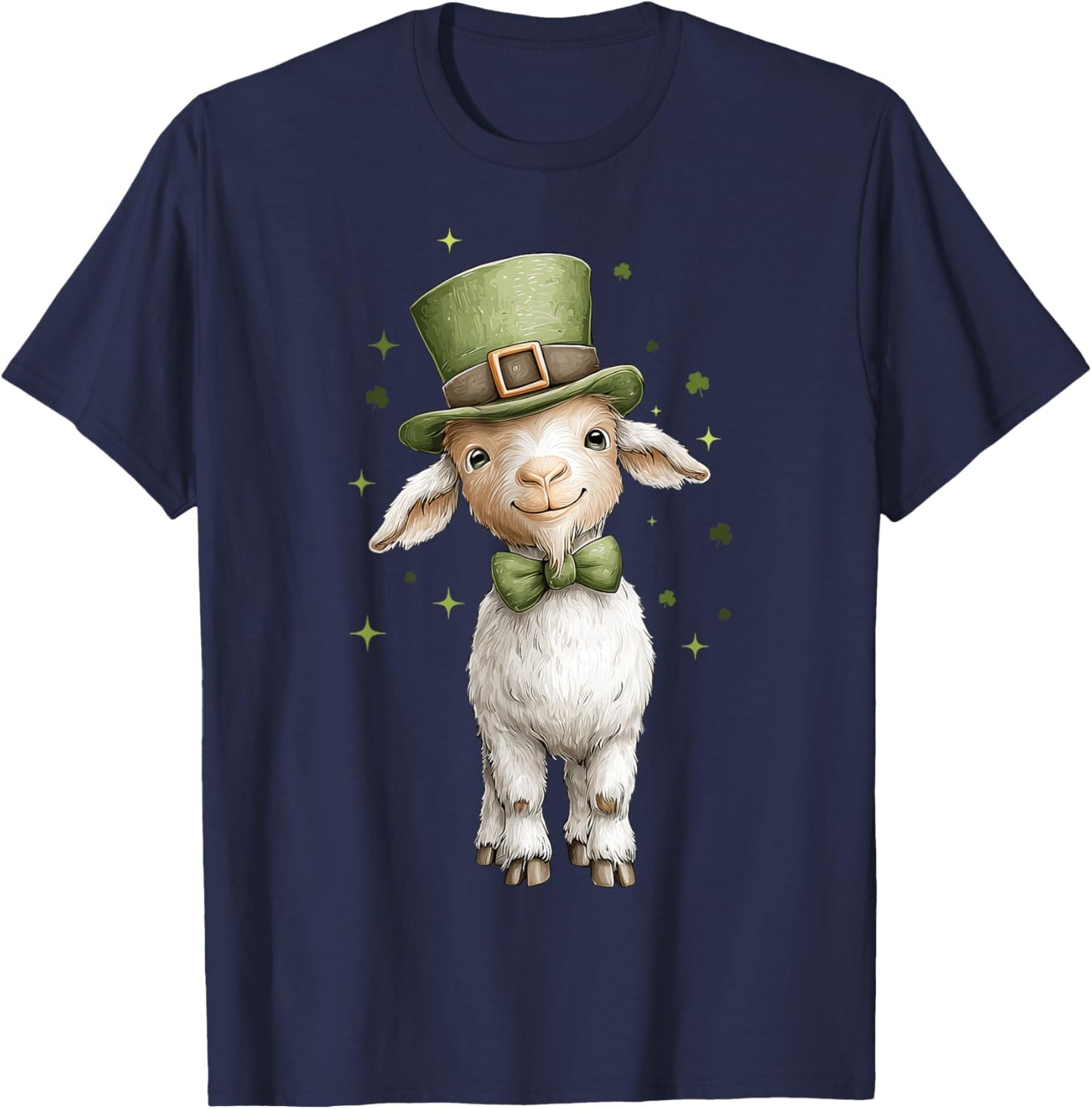 Cute Goat Farm Farmer Leprechaun Shamrock St. Patricks Day T-Shirt - T-Shirt | Navy