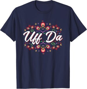 Uff Da Norwegian Pride Design T-Shirt - T-Shirt | Navy
