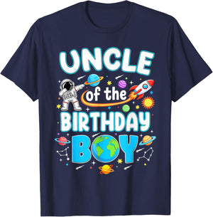 Uncle of The Birthday Boy Astronaut Family Space Planets T-Shirt - T-Shirt | Navy