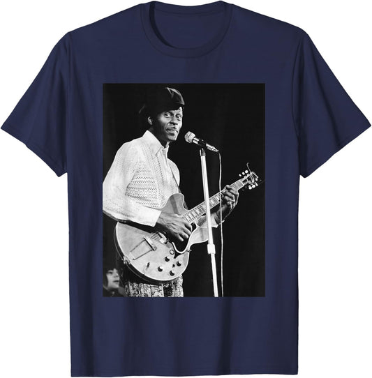 Rock N Roll Guitar Legend Chuck Berry 1973 T-Shirt - T-Shirt | Navy