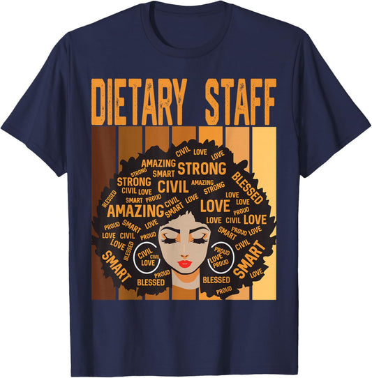 Dietary Staff Powerful Black History Month Black Pride T-Shirt - T-Shirt | Navy
