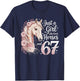 67 Just A Girl Who Loves Horses and Six Seven Women Girls T-Shirt - T-Shirt | Navy