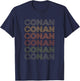 Names Conan Retro Stacked Line Name Design T-Shirt - T-Shirt | Navy