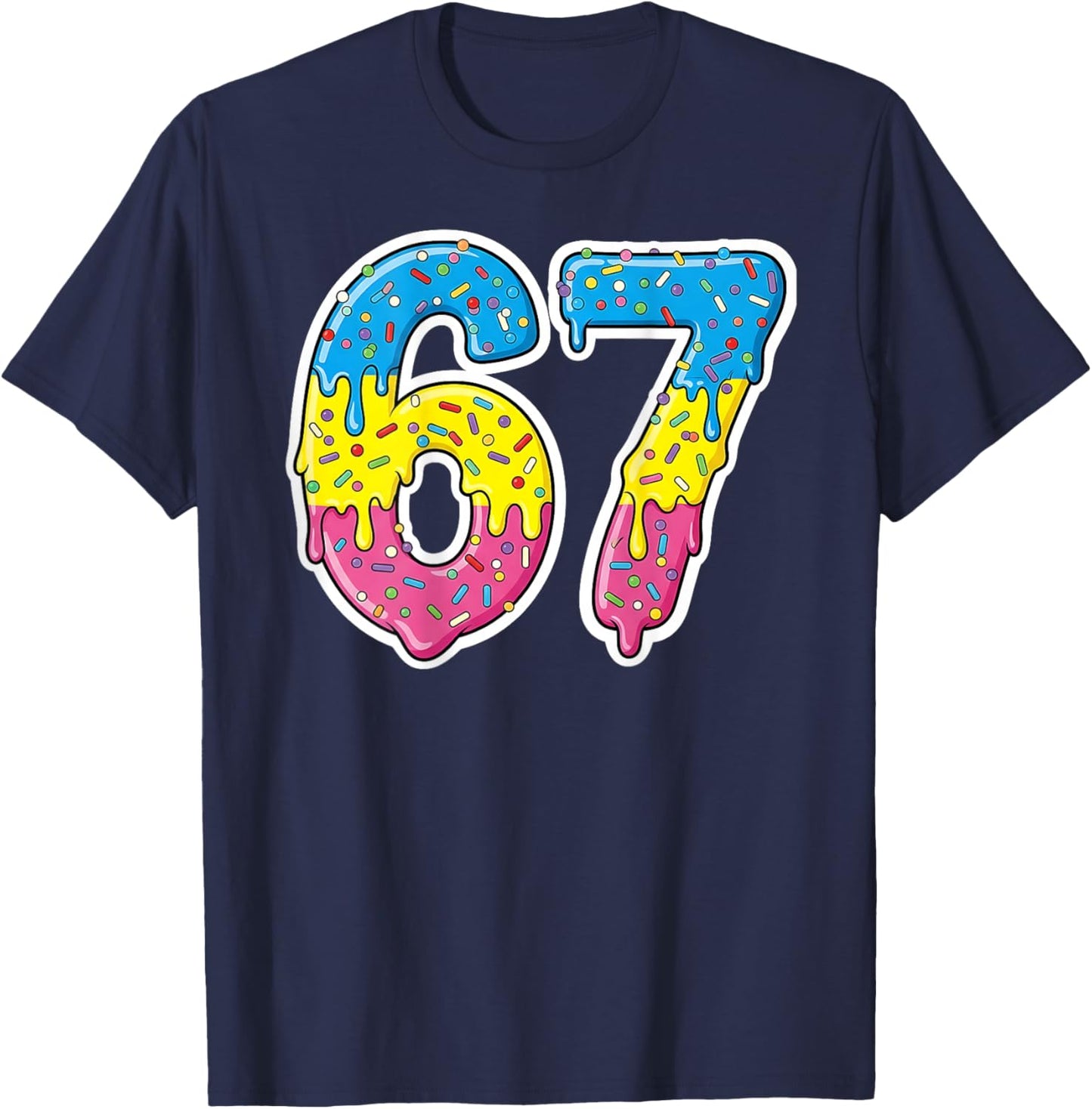 Number 67 Shirt Costume Adult Pink Men Kids Back T-Shirt - T-Shirt | Navy