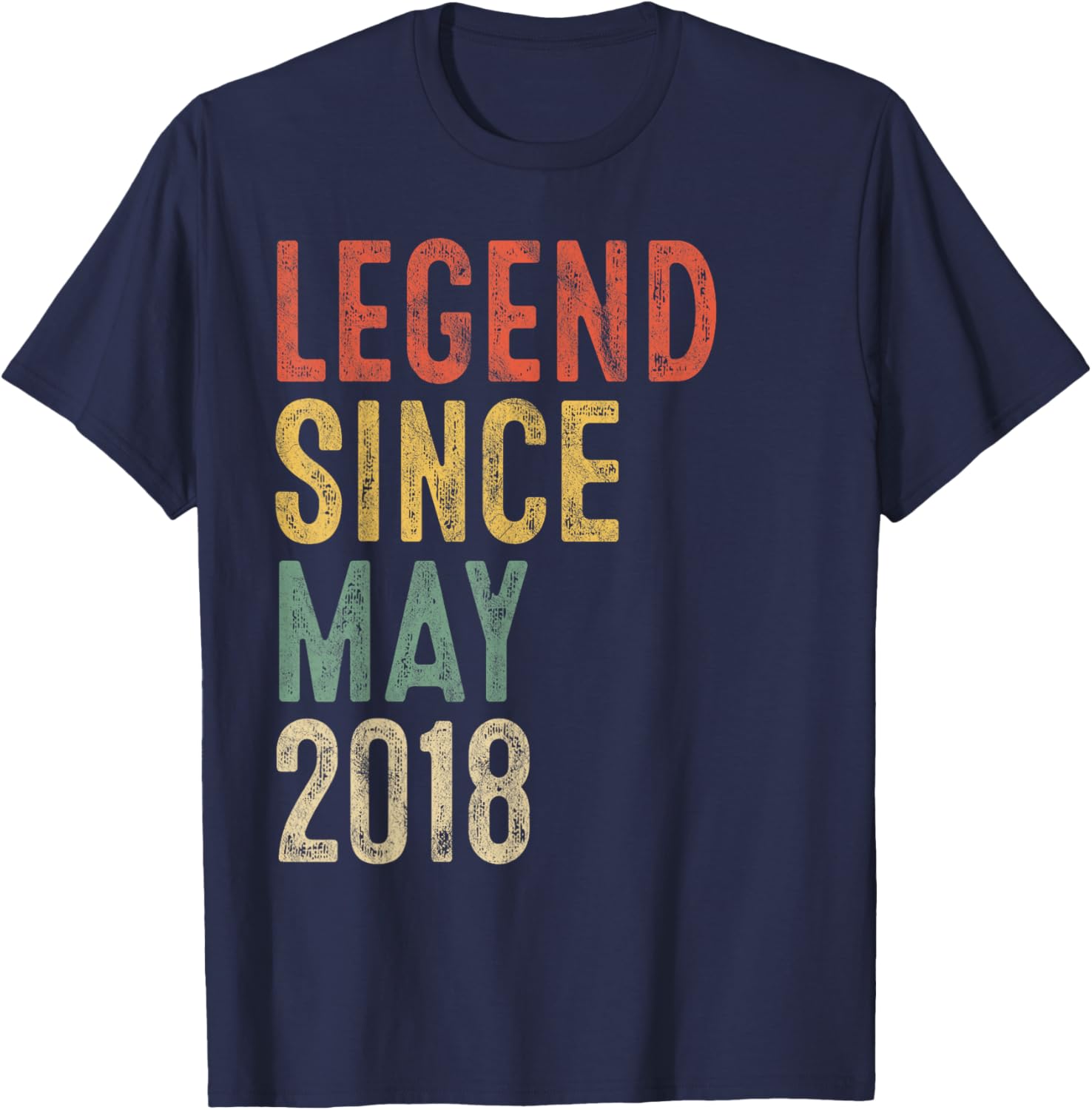 Legend May 2018 8th Birthday Boy Girl 8 Year Old T-Shirt - T-Shirt | Navy
