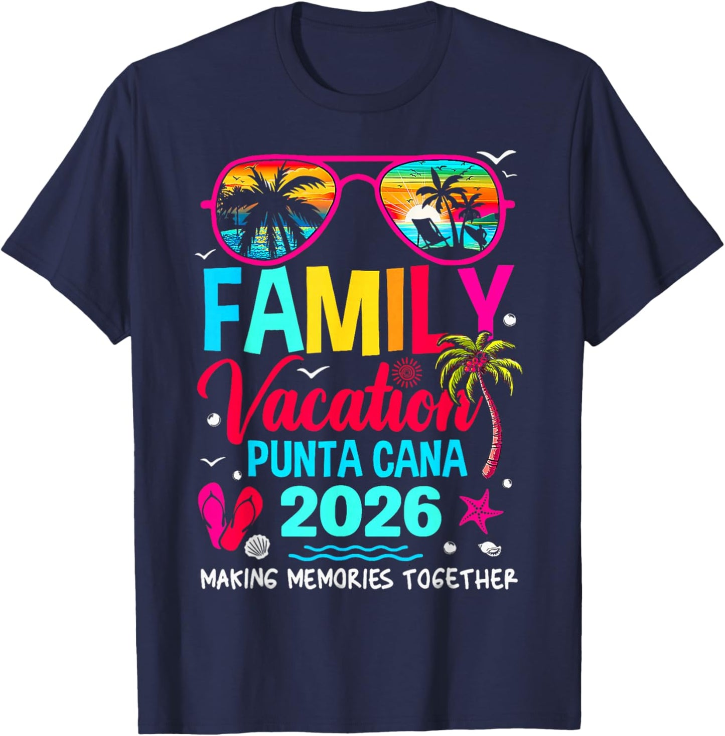 Family Vacation Punta Cana 2026 Matching Holiday Summer T-Shirt - T-Shirt | Navy