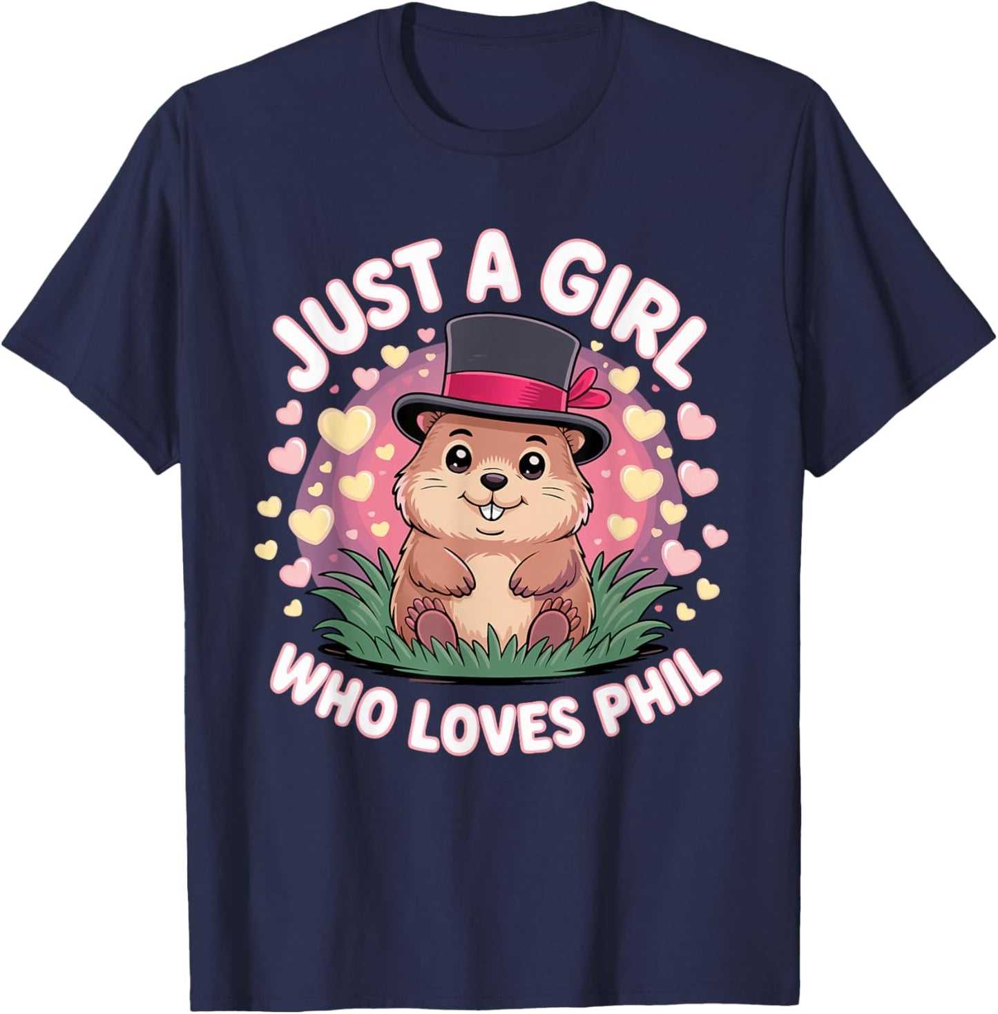Punxy Phil's Groundhog Day Costume February 2nd Cute Girls T-Shirt - T-Shirt | Navy