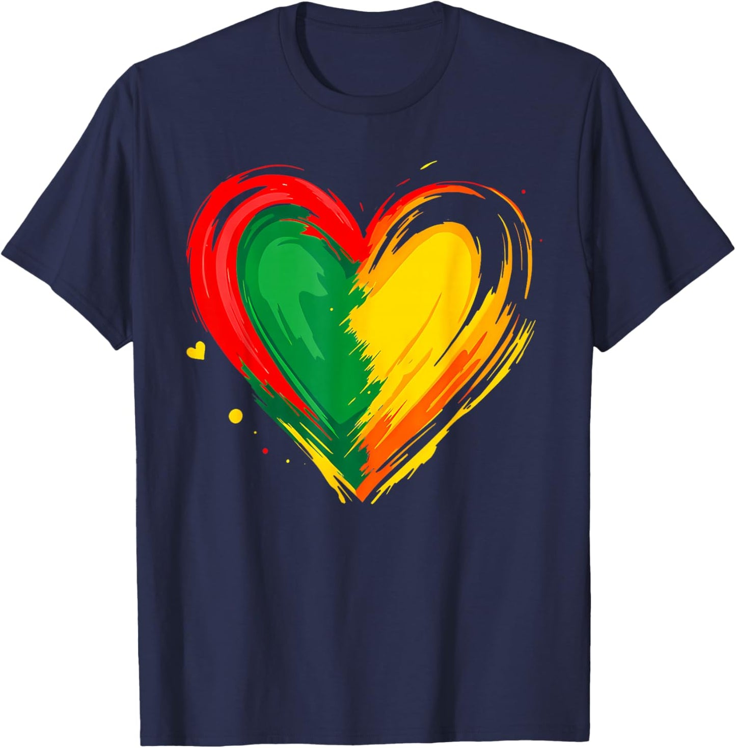 African Heart Black History Month African American T-Shirt - T-Shirt | Navy