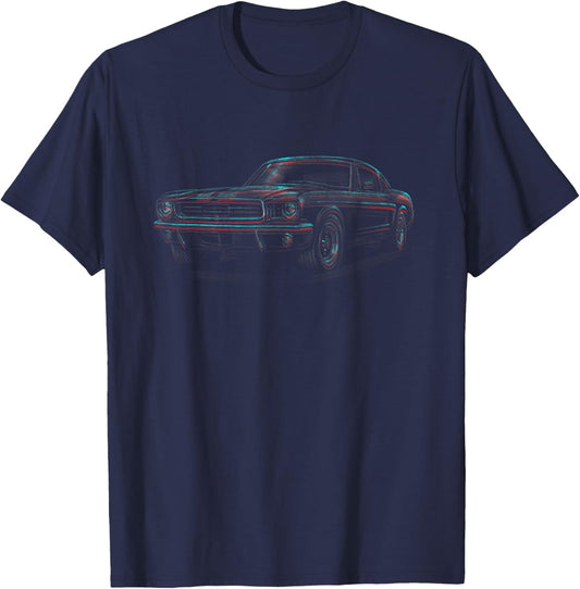 Vintage American Muscle Car Graphic Shirt Auto Car Lovers T-Shirt - T-Shirt | Navy