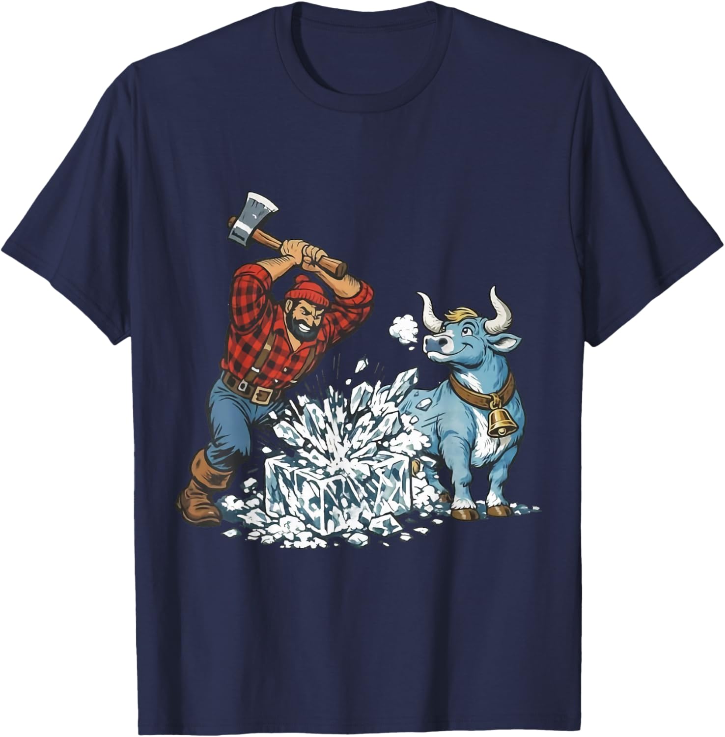 Paul Bunyan Smashes ICE Minnesota T-Shirt - T-Shirt | Navy