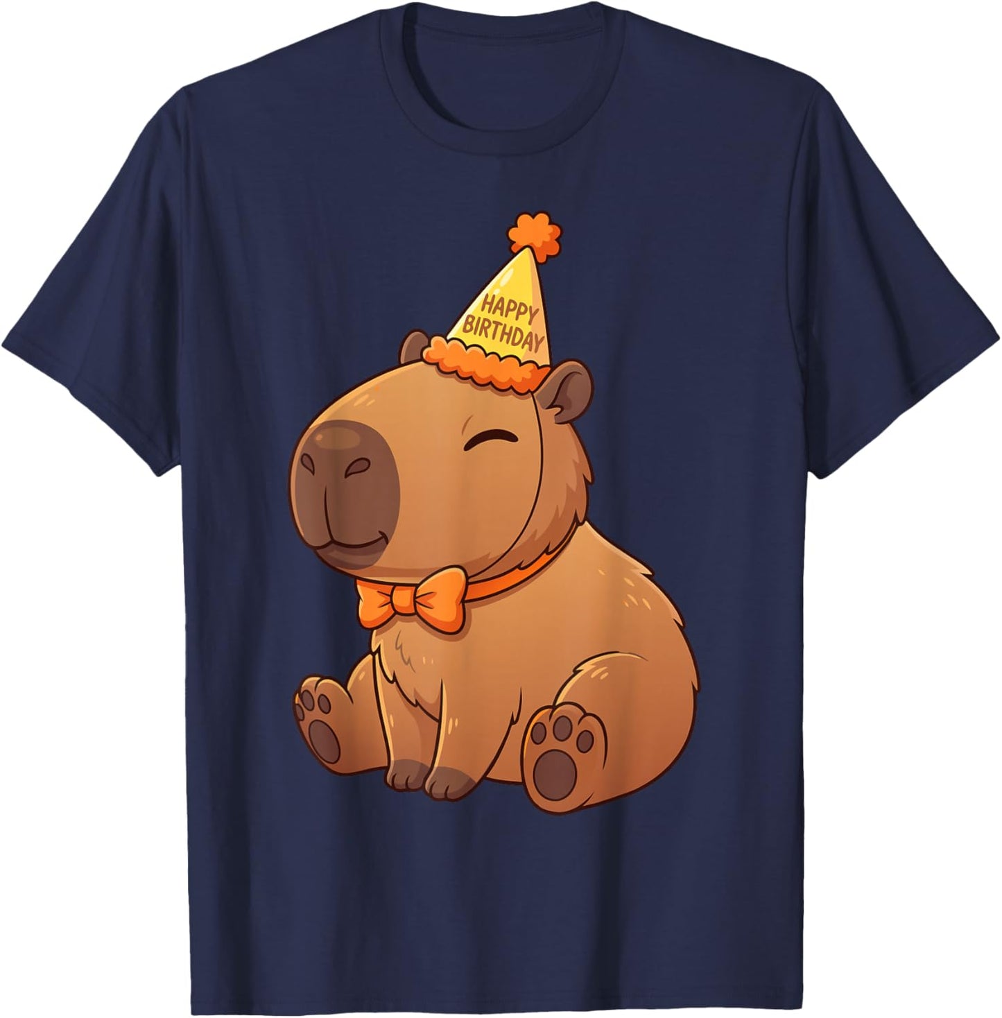 Graphic Capy Capybara Birthday Clothes for Girls Boys Kids T-Shirt - T-Shirt | Navy