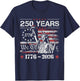 Vintage 250 Years American Flag 250th Birthday USA T-Shirt - T-Shirt | Navy