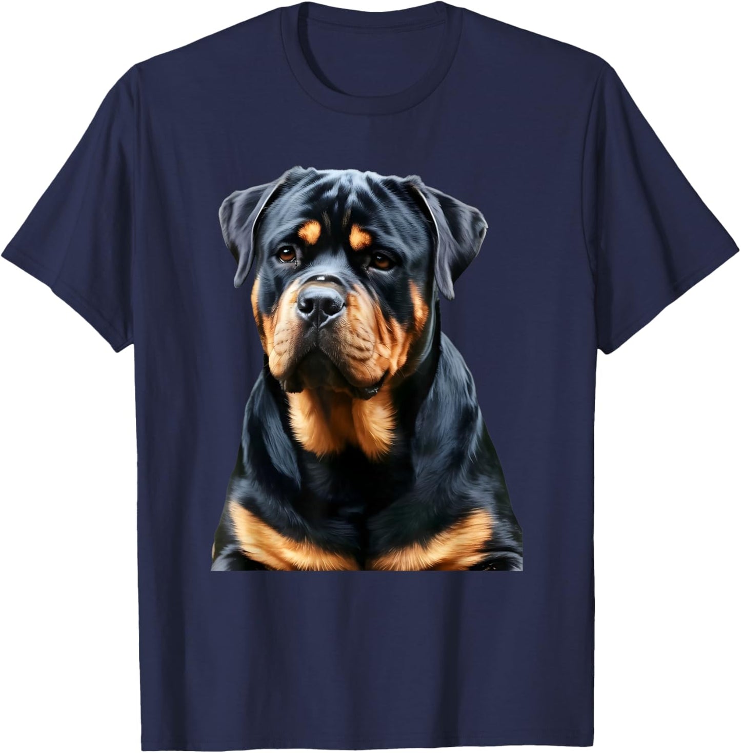 Realistic Rottweiler Dog Portrait for Dog Lovers T-Shirt - T-Shirt | Navy