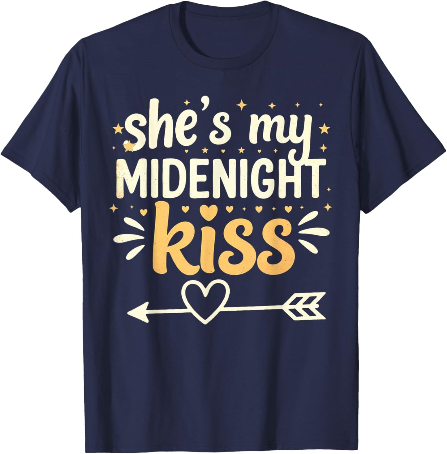 She's My Midnight Kiss Happy New Year Matching Couples T-Shirt - T-Shirt | Navy