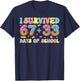 I Survived 67 + 33 Days of School Kids 100th Days of School T-Shirt - T-Shirt | Navy