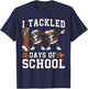 Toddler 100 Days of School Boys 100th Day of School Football T-Shirt - T-Shirt | Navy