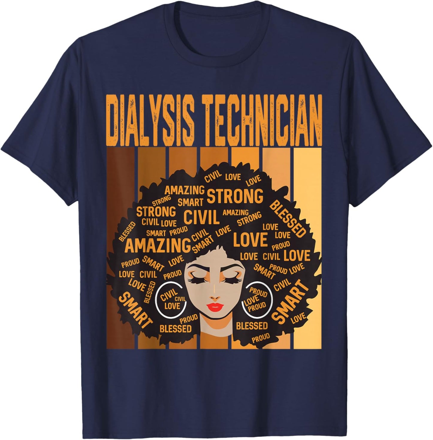 Dialysis Technician Powerful Black History Month Pride T-Shirt - T-Shirt | Navy