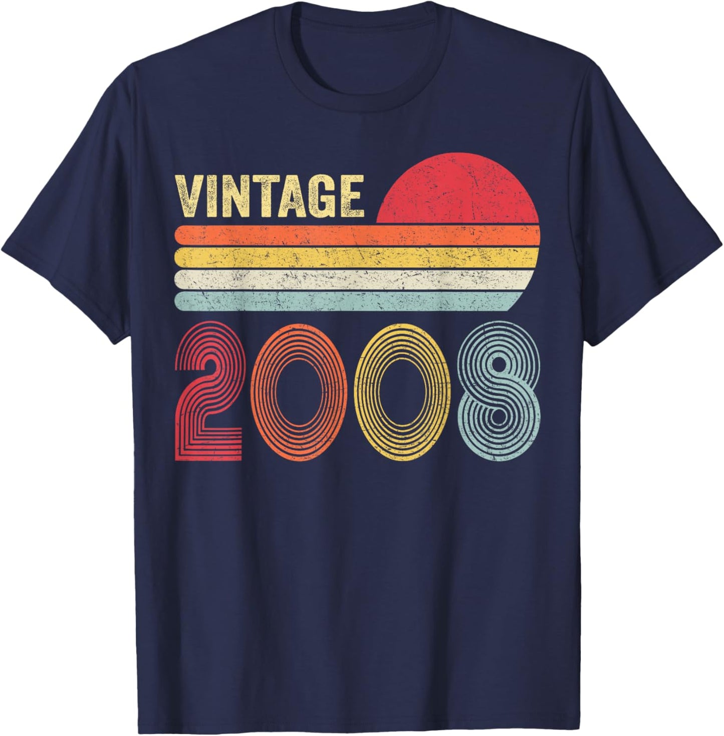 18 Year Old Gifts Vintage 2008 18th Birthday Boys Girls T-Shirt - T-Shirt | Navy