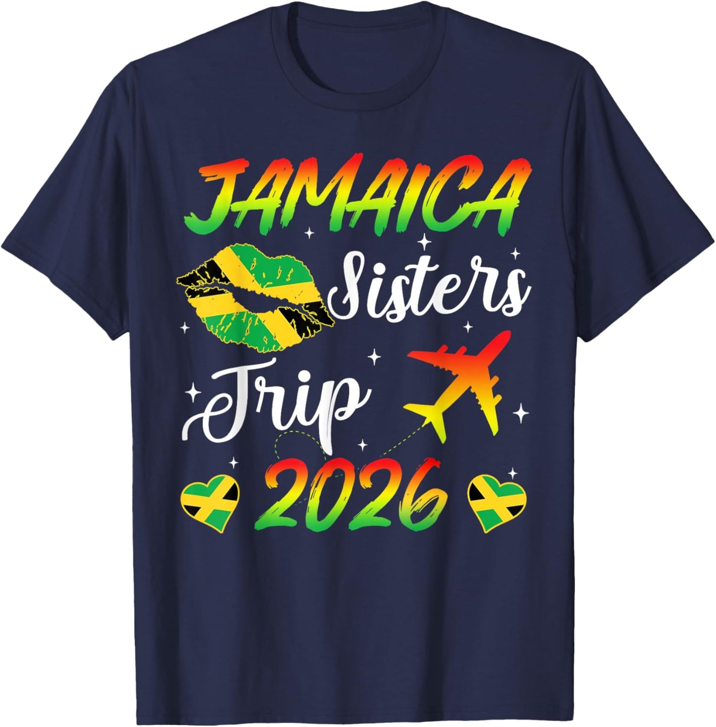 Jamaica Sisters Trip 2026 Vacation Jamaica Travel Group Girl T-Shirt - T-Shirt | Navy