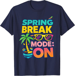 Cool Spring Break Mode On Tropical Vibes T-Shirt - T-Shirt | Navy