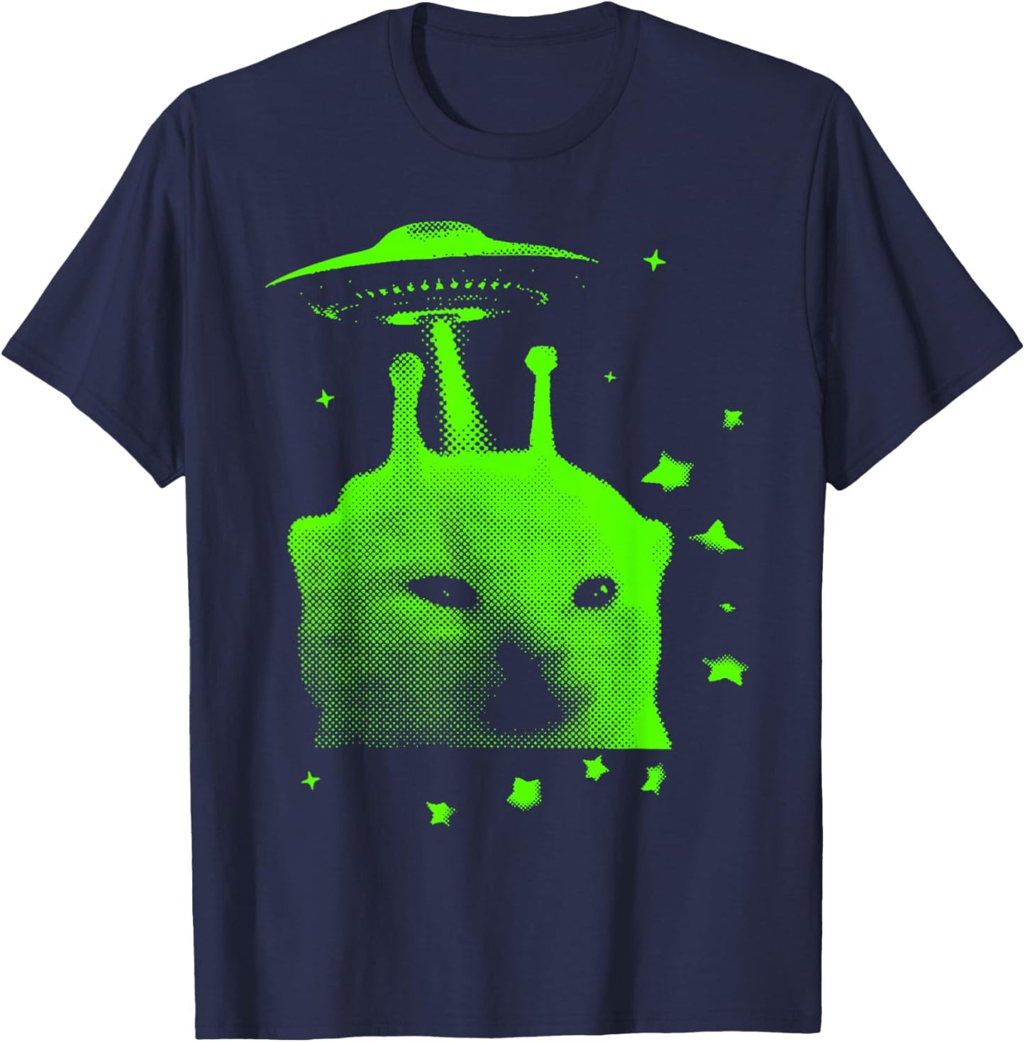 Alien Cat Meme UFO Vintage Y2K Funny Silly Cat T-Shirt - T-Shirt | Navy