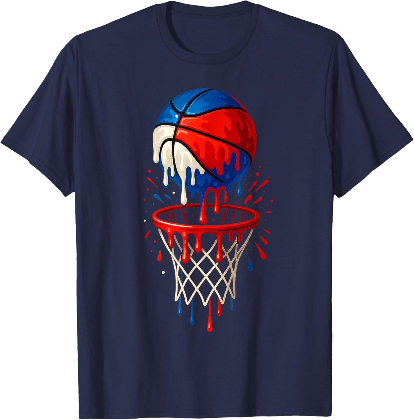 American Basketball Splash Ball Player Team Kids Boys T-Shirt - T-Shirt | Navy