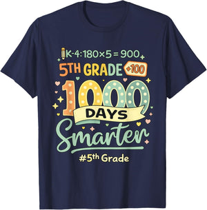 Happy 1000th Day of School 5th Grade Teacher Student Fifth T-Shirt - T-Shirt | Navy