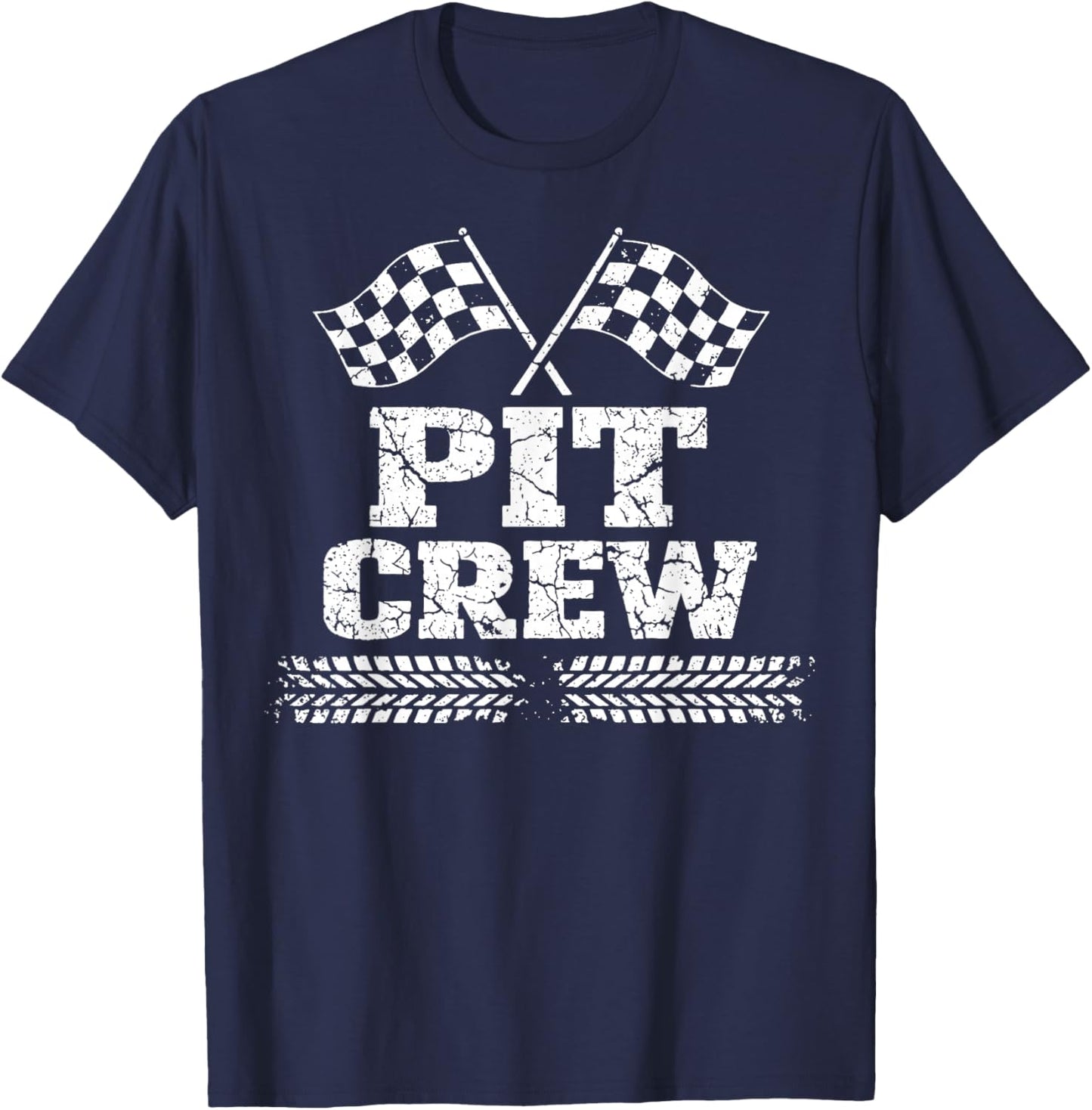 Pit Crew Birthday Party Family Matching Race Car Racing T-Shirt - T-Shirt | Navy