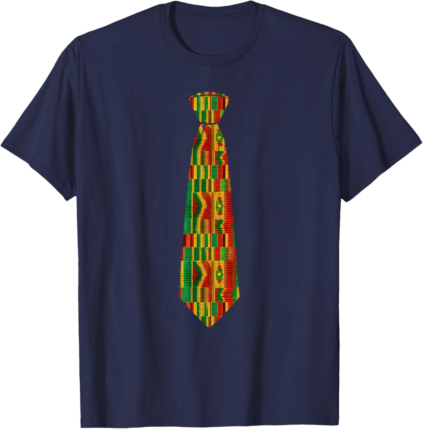 Dashiki Kente Tie Black History Month African Print Men Boys T-Shirt - T-Shirt | Navy