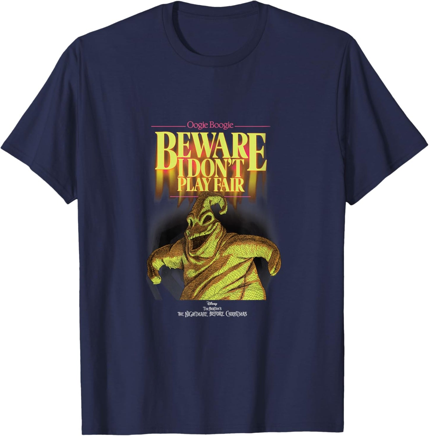 Disney The Nightmare Before Christmas Oogie Boogie Beware T-Shirt - T-Shirt | Navy