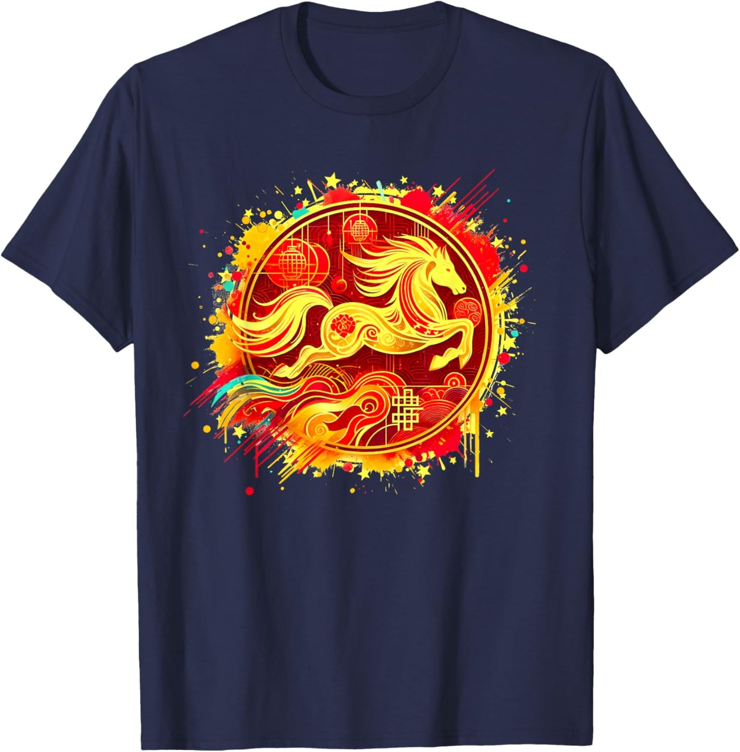 Chinese New Year 2026 Horse Happy Chinese New Year 2026 T-Shirt - T-Shirt | Navy