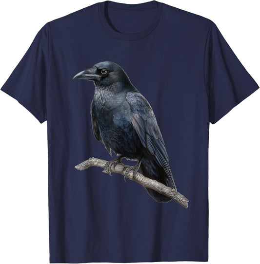 Crow Raven Bird Graphic T-Shirt - T-Shirt | Navy