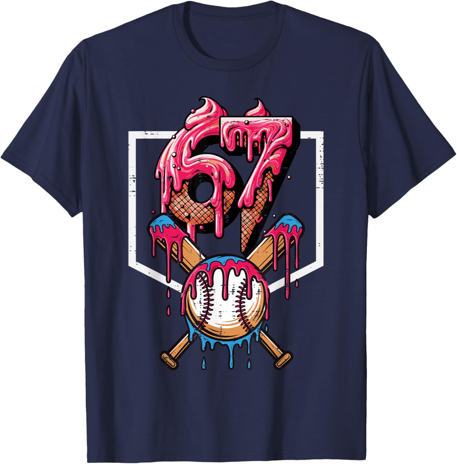 67 Meme Funny 6 7 Men Women Kids Youth Boys Girls Teen T-Shirt - T-Shirt | Navy