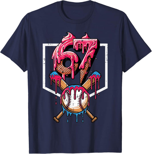67 Meme Funny 6 7 Men Women Kids Youth Boys Girls Teen T-Shirt - T-Shirt | Navy