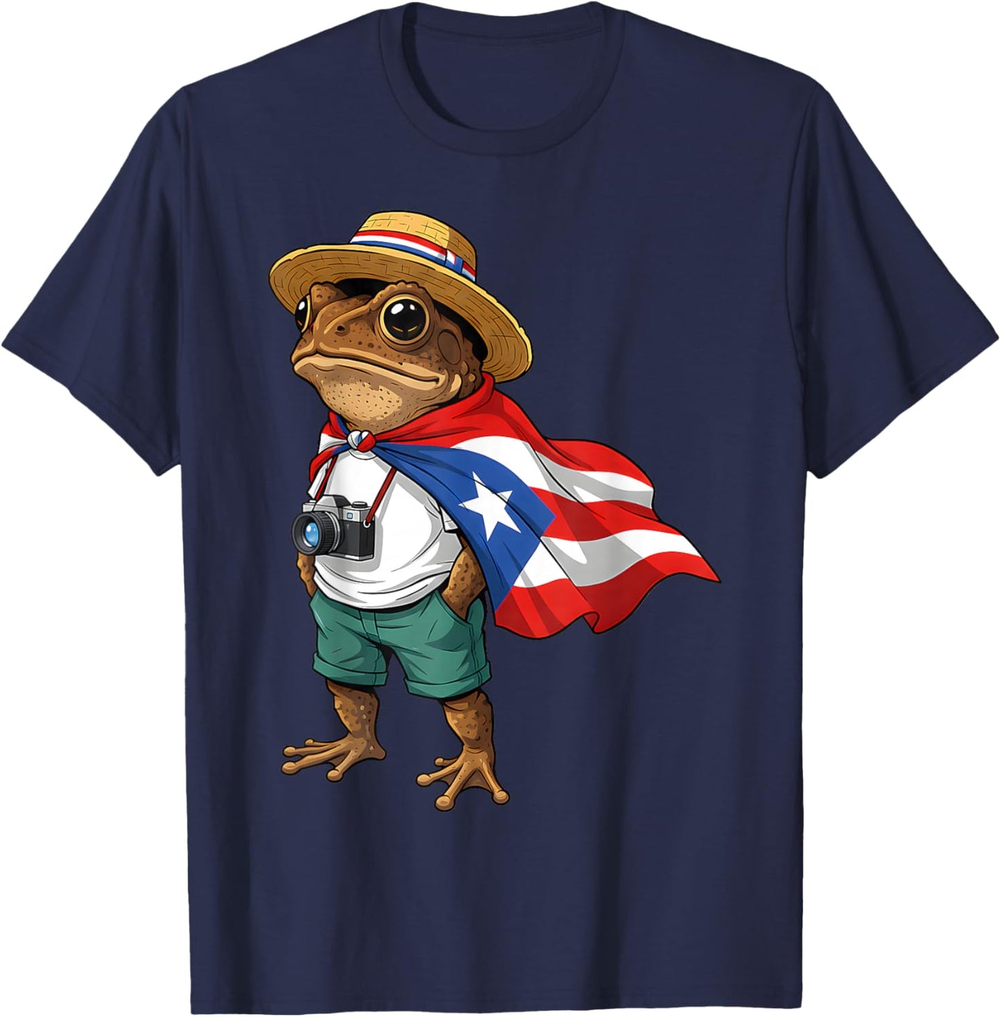 Coqui Frog Puerto Rico Flag Puerto Rican Taino Boricua T-Shirt - T-Shirt | Navy