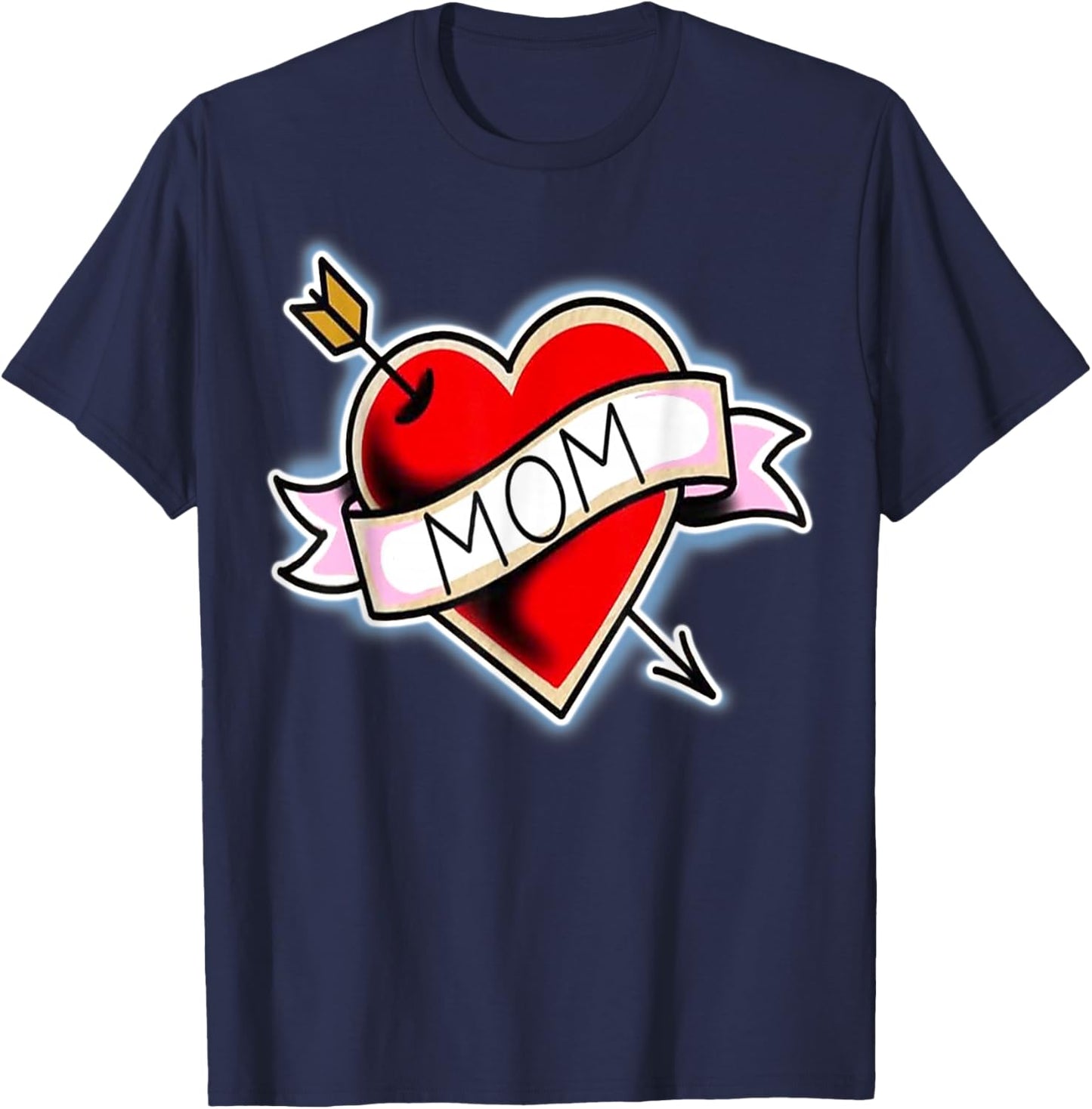 Mom Heart Classic Tattoo Flash T-Shirt - T-Shirt | Navy