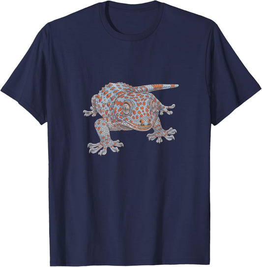 Tokay Gecko Drawing Art Design T-Shirt - T-Shirt | Navy