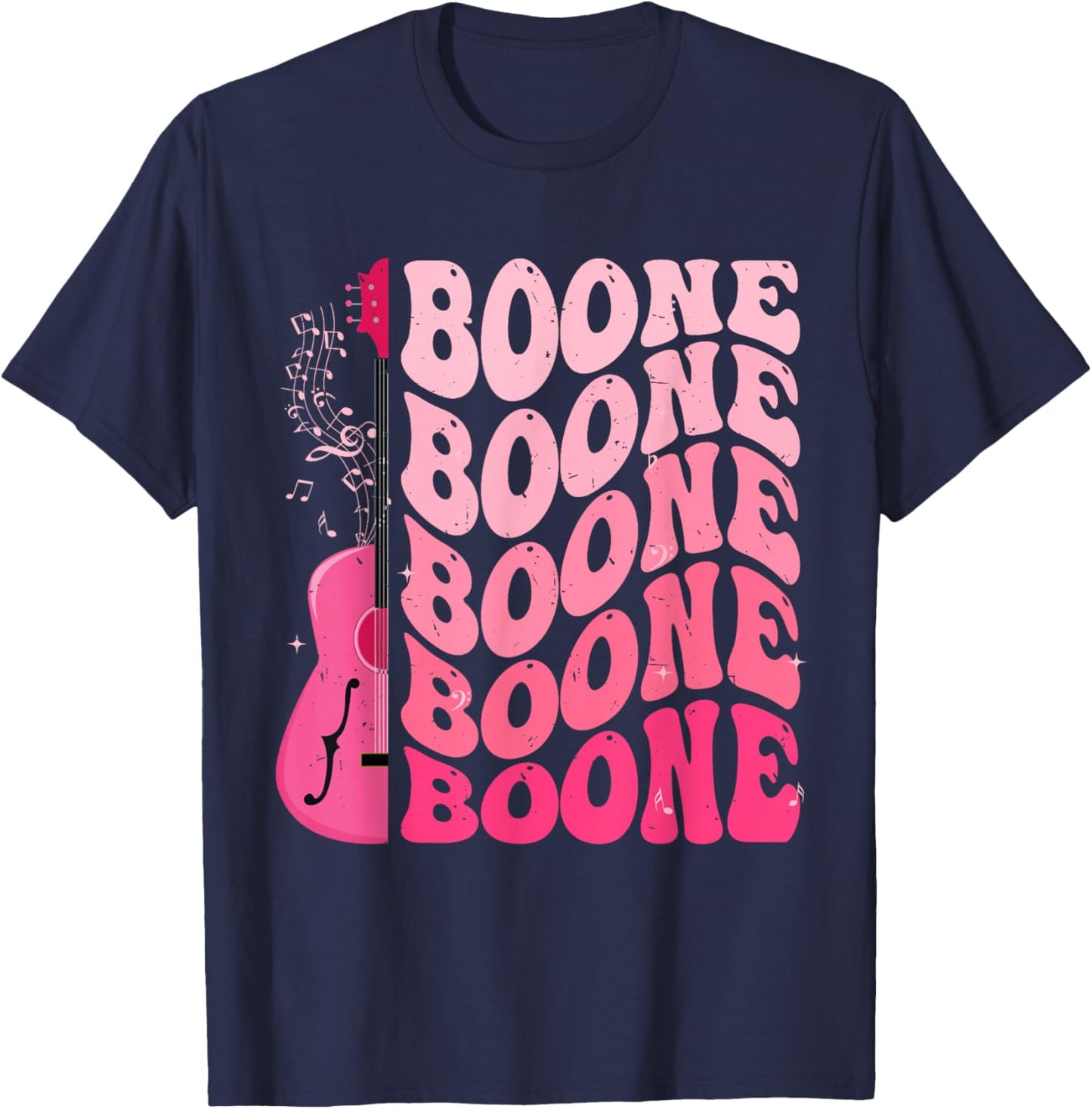 Girl Retro Boone Groovy Flower First Name Personalized 80's T-Shirt - T-Shirt | Navy