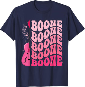Girl Retro Boone Groovy Flower First Name Personalized 80's T-Shirt - T-Shirt | Navy