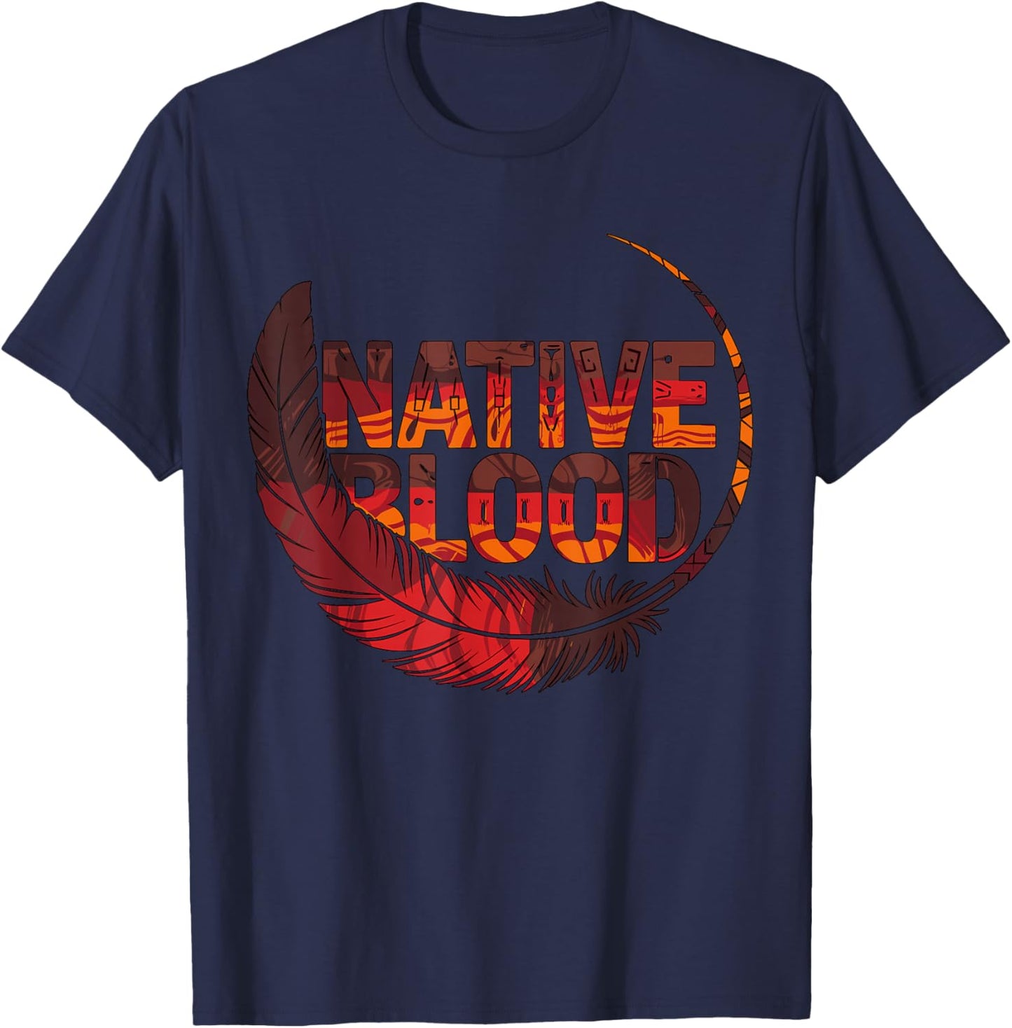 Native Blood Indigenous People Native American T-Shirt - T-Shirt | Navy