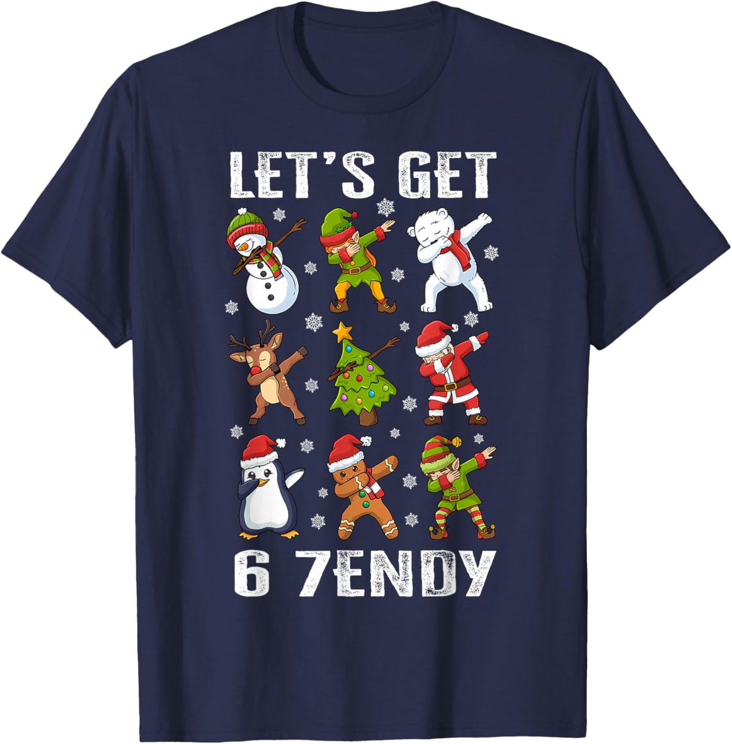 Let's Get 6 7endy Six Seven 67 Christmas Dabbing Santa Dab T-Shirt - T-Shirt | Navy