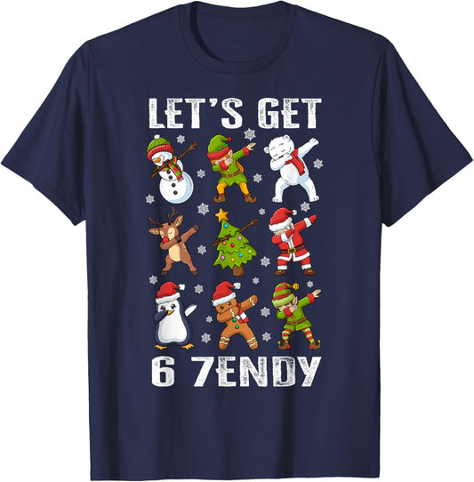 Let's Get 6 7endy Six Seven 67 Christmas Dabbing Santa Dab T-Shirt - T-Shirt | Navy