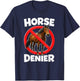 Horse Denier Conspiracy Theory Absurd Stupid Funny Gen Z T-Shirt - T-Shirt | Navy