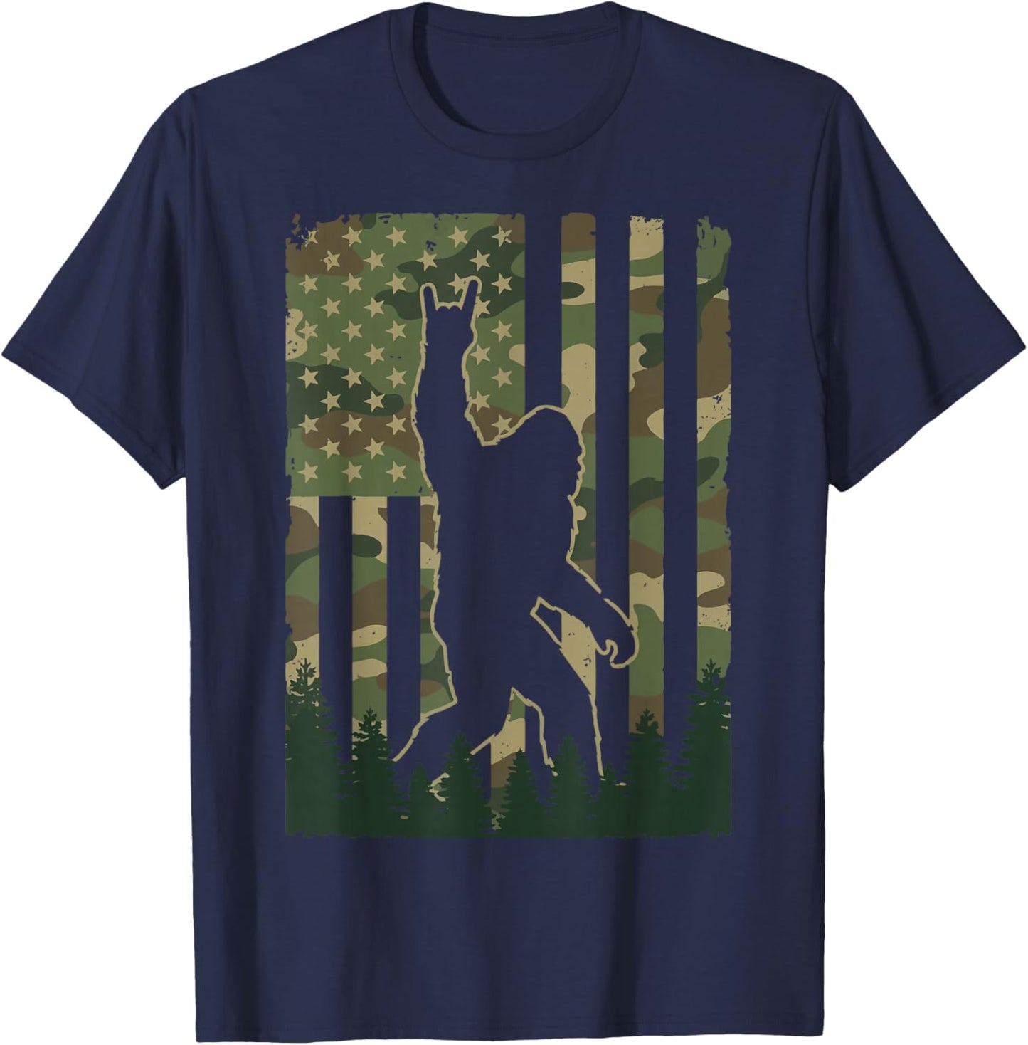 Bigfoot USA Flag T-Shirt - T-Shirt | Navy