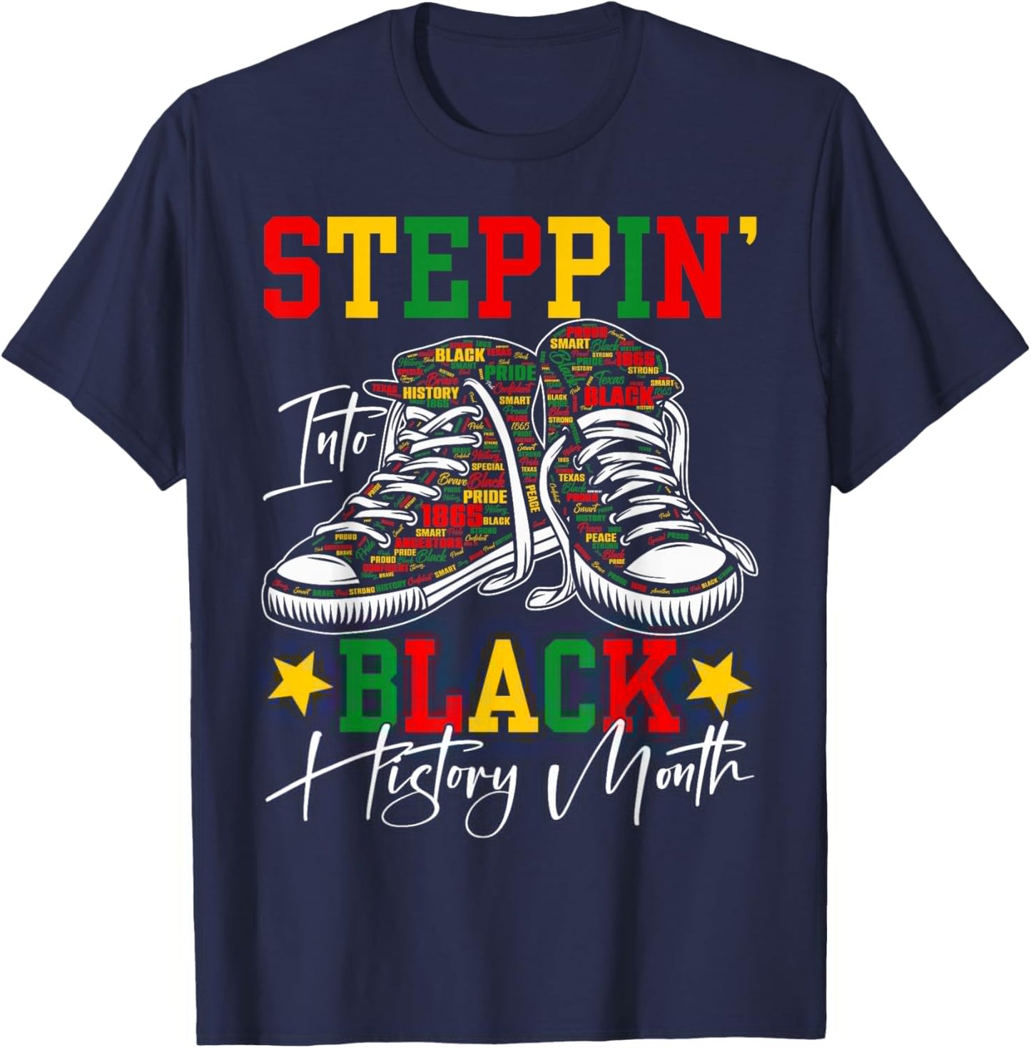 Steppin' Into Black History Month African American Women Men T-Shirt - T-Shirt | Navy