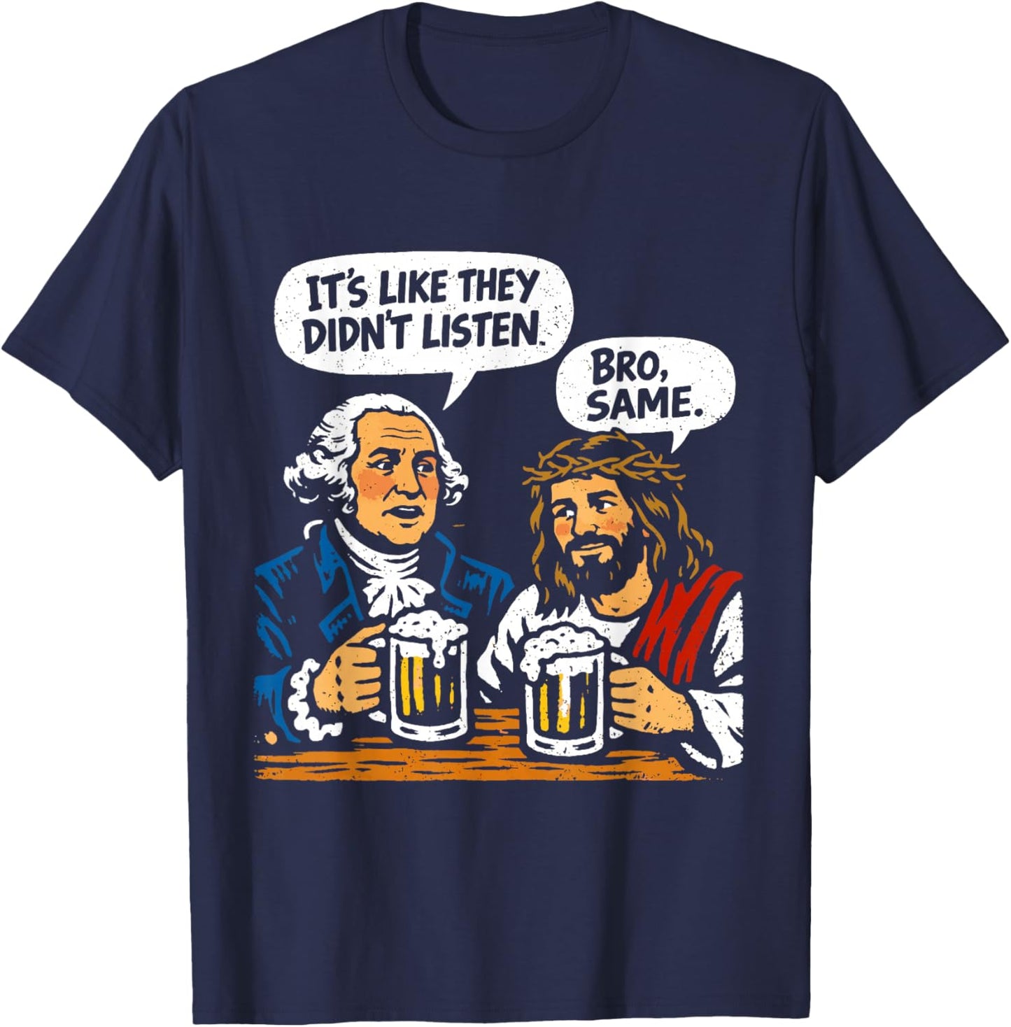 George Washington and Jesus T-Shirt - T-Shirt | Navy