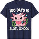 Axolotl 100 Days of School Shirt Girls 100th Day of School T-Shirt - T-Shirt | Navy