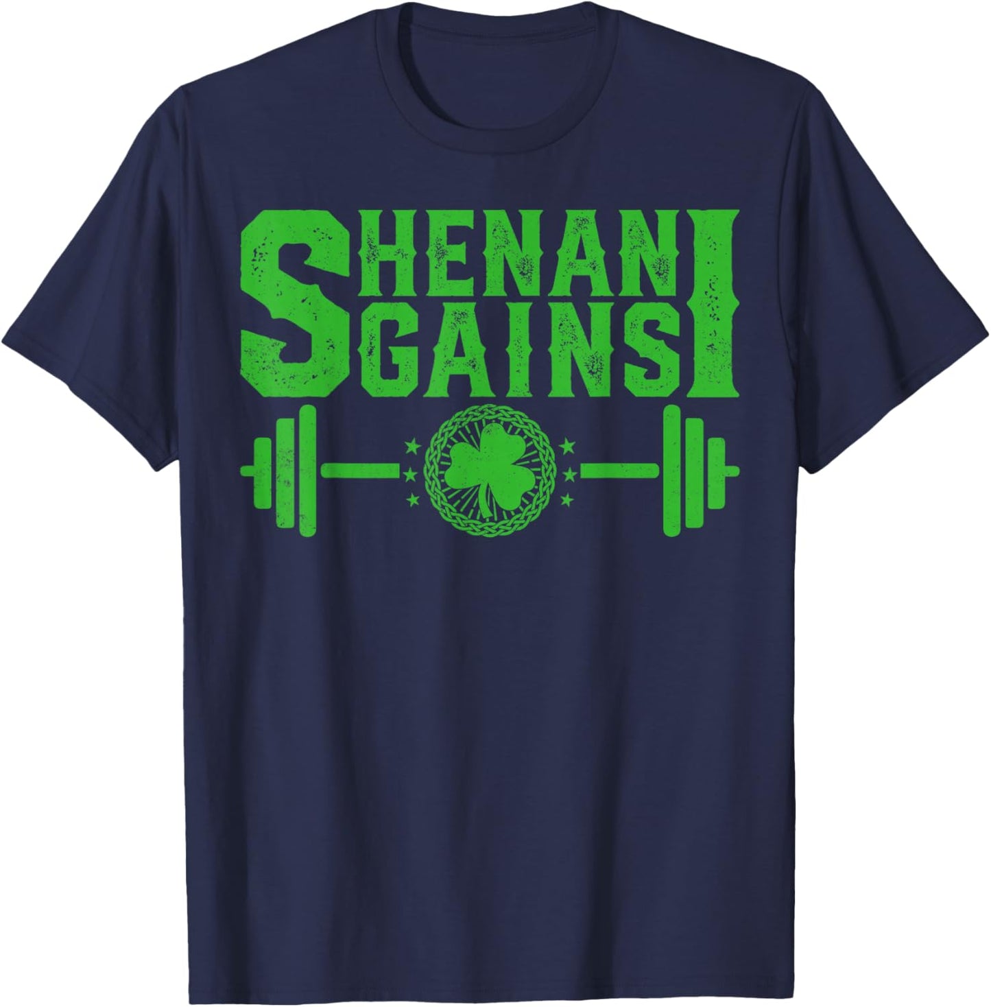 Shenanigans Gym St Patricks Squat Weight Workout T-Shirt - T-Shirt | Navy