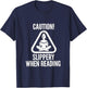 Slippery When Reading Funny Unhinged Book Lover Meme Witty T-Shirt - T-Shirt | Navy